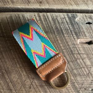 Meanwhile back in the farm Webbing Key Fob Neon Chevron keychain